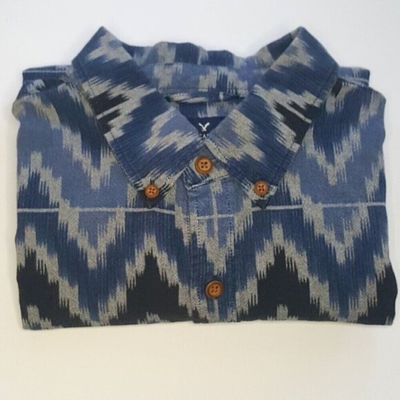 American Eagle Outfitters Shirt Mens Medium Blue Classic Fit Short Sleeve Casual - Picture 4 of 7